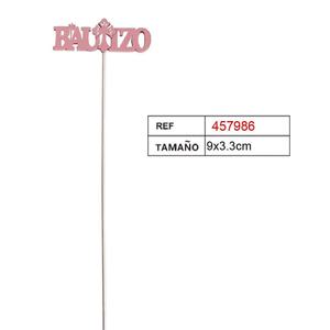 Pincho con Letra Bautizo 9x3.3cm para Decoración de Tartas - Product Image 2