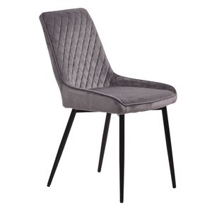 Chaise moderne en denim gris marron Stolica Cadeiras Veludo Preto Cinza noir gris tapisserie d'ameublement velours accoudoirs chaise pour salon salle à manger - Product Image 2