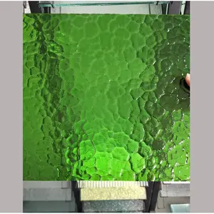 Cửa sổ cửa trang trí màu xanh lá cây nashiji thực vật đồng xây dựng khuôn mẫu thủy tinh nhuộm màu kính hình
