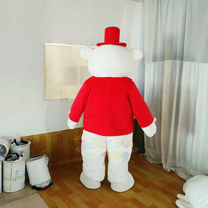 Costume <span class=keywords><strong>de</strong></span> mascotte ours blanc <span class=keywords><strong>de</strong></span> style carnaval pour adulte, logo personnalisé en gros, <span class=keywords><strong>tenue</strong></span> <span class=keywords><strong>de</strong></span> performance pour événement en peluche - Product Image 4