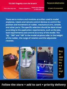 Servomotor SG90 9g MG996R MG90S 360 ° /180 °   Rotación para Proyectos de Bricolaje con Robots, Drones y Aviones RC - 9 Gramos de Alto Torque - Product Image 4