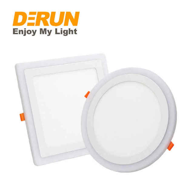Hot Sale Indoor Decoration Recessed Panel Light 3+3w 6+3w 12+4w Round Two-color LED Panel Light Ceiling Light , LPL-Color