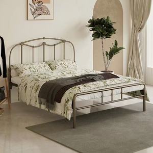 โครงเตียงเหล็กสีขาว โครงเตียงเหล็กแบบคู่ เฟอร์นิเจอร์ห้องนอนเรียบง่าย - Product Image 4
