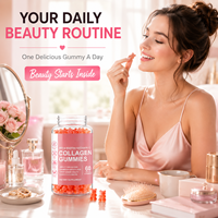 Complément alimentaire pour la beauté des cheveux, de la peau et des ongles, 60 gommes végétaliennes au collagène, biotine et vitamine C, marque privée, OEM ODM