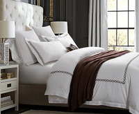 Ensemble de literie de chambre à coucher 100% coton, drap de lit de couleur blanche, taille unique en percale