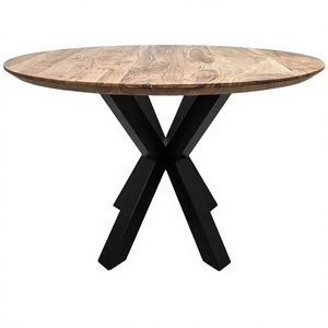 Mesa de Comedor Redonda Minimalista de Madera Maciza de Acacia para Hoteles y Restaurantes Comerciales - Product Image 5