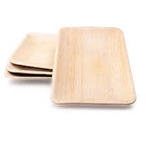 ARECA-Assiettes de fête jetables au design traditionnel, motif rectangulaire en feuille de palmier Areca, pour le camping - Product Image 4