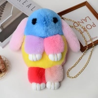Sac à bandoulière en fausse fourrure lapin mignon et moelleux pour femme, fille et enfant – Mode hiver – Vente en gros