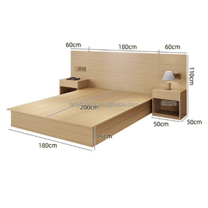 Economical Commercial Furniture 3 Star Hotel Bedroom Sets Double Single Bed WithHeadboard Nightstands <b>Desk</b> TV Cabinet & Wardrobe - Product Image 4
