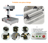 Machine de marquage laser à fibre portable 30W, refroidissement par air, prend en charge PLT BMP AI, logo, métal, bijoux, étiquettes, mini machine de marquage laser