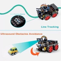 Kit de démarrage de programmation C/C++ open source DIY pour voiture robot 4x4 ESP32 avec évitement d'obstacles intelligent, compatible ArduIDE, pour l'éducation STEM
