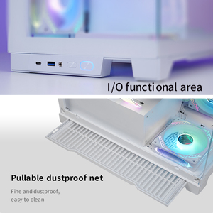 Snowman Rugged chơi game PC trường hợp với lưới Bảng điều khiển phía trước RGB người hâm mộ và công cụ-miễn phí thiết kế cho bền chơi game hiệu suất - Product Image 3