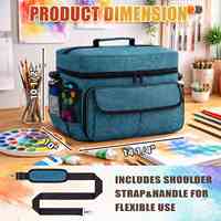 Sac de rangement pour peinture acrylique avec sections de rangement pour outils et sangle bandoulière – Organisateur de peinture acrylique