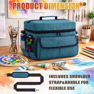 Acrylic Paint <b>Storage</b> Bag with <b>Tools</b> <b>Storage</b> Sections and Crossbody Strap Acrylic Paint Organizer - Product Image 2