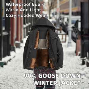 Veste d'hiver pour homme à capuche en duvet, coupe-vent, imperméable, avec doublure intérieure amovible - Product Image 2