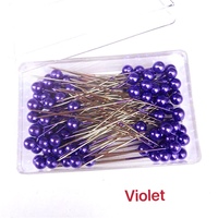 Aiguilles à coudre en acier inoxydable de haute qualité, 100 épingles perlées colorées nickelées, pour couture à la main, double papillon doré, vente en gros