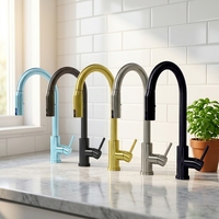 Évier de cuisine classique moderne en acier inoxydable 304 avec robinet mitigeur chaud et froid, pouvant durer jusqu'à 500 000 utilisations