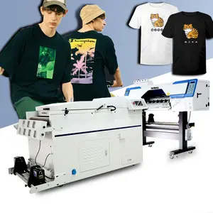 Hancolor 60cm 2 cabezales i3200 y máquina mezcladora de polvo automática xp600 CMYK color blanco camiseta impresora digital impresión de inyección de tinta