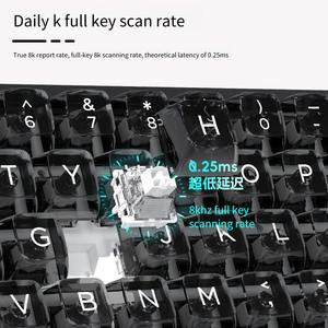 Teclado con interruptor magnético AGX61, funda de Metal ahuecada con teclas transparentes, teclado para juegos RT0.01MM 8Khz con cable - Product Image 6