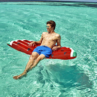 Matelas gonflable géant en forme de pastèque, flotteur de piscine en forme de pastèque, radeau de piscine en forme de tranche de pastèque de 64,9 pouces