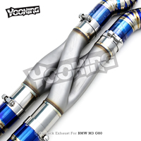 Échappement arrière en titane OEM pour BMW M3/M4 G80/G82 3.0T 2021-2026, silencieux Valvetronic, tuyaux d'échappement avec embouts noirs plaqués