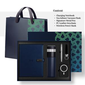 High Quality Custom Luxury UV Printed PU Leather Gift Set Notebook Texture Design for Business Office Promotional Planner Gift - Product Image 3