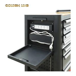 Armoire à outils en métal personnalisable poste de travail établi en <span class=keywords><strong>bois</strong></span> haut bas prix poignée supérieure serrure <span class=keywords><strong>plateau</strong></span> latéral chariot à outils Logo atelier - Product Image 4