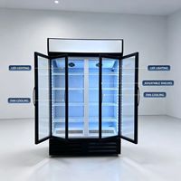 Vitrine réfrigérée commerciale à double porte pour station-service