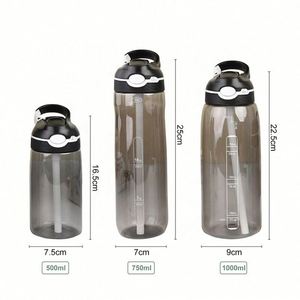 Bouteilles d'eau sportives Tritan personnalisées avec logo, 750 ml/25 oz, avec couvercle pop-up, pailles et poignée portable, sans BPA, vente en gros - Product Image 3