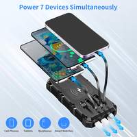 Oraimo 36000mah 15w Chargeur mobile à charge rapide Powerbank Léger Portable Ce Étanche Câble Solaire Power Bank sans fil 20000mah