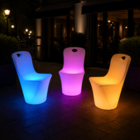Chaise de bar lumineuse personnalisée en PE rotomoulé recyclable, chaise de bar à changement de couleur pour hôtel, club, événement, usage commercial