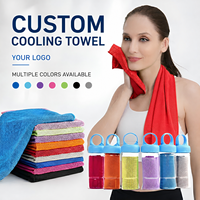 Serviette de sport rafraîchissante personnalisée avec logo, en polyester, ovale, à séchage rapide, absorbant la transpiration, pour le yoga, la remise en forme, la course en plein air