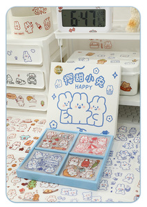 Kawaii ชุดสติกเกอร์ตกแต่งสัตว์เลี้ยง,100แผ่นสติกเกอร์การ์ตูนน่ารักวางแผนสมุดติดรูป DIY สำหรับเครื่องเขียนไดอารี่เด็ก - Product Image 6