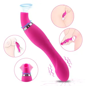 Siliconen Vrouwelijke Penis Vibrerend Plezier Borst Tepel Clitoris Sukkering Dildo Vibrator Seksspeeltjes Voor Vrouw