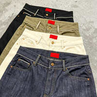EIDEO OEM ODM Jeans vierges personnalisés pour hommes, coupe baggy, en denim japonais original à lisière brute, 100% coton