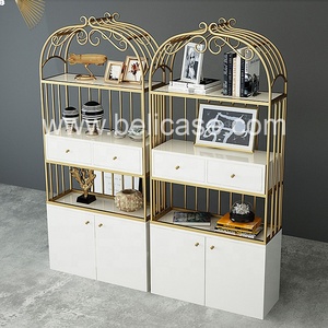 Oro cosméticos del gabinete de exhibición de organizador <span class=keywords><strong>maquillaje</strong></span> pantalla soporte de muebles <span class=keywords><strong>para</strong></span> peluquería salón de belleza - Product Image 3