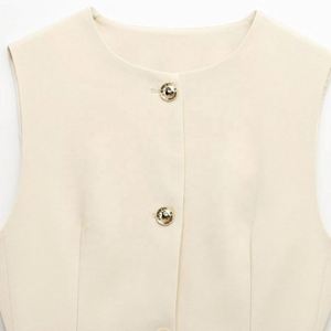 Design <b>Women</b> Spring Fasten the Belt Vest Coat Vintage Sleeveless Female <b>Waistcoat</b> Tops - Product Image 4