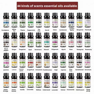 44 Aromas, Aceites Esenciales 100% Puros y Orgánicos Solubles en Aceite, Fragancias Individuales para Fabricación de Velas, Perfumes, Cuidado Corporal y SPA - Product Image 1