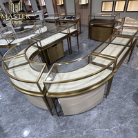 Présentoir de kiosque de centre commercial au design moderne Présentoir d'exposition de montres en acier inoxydable au détail Armoire de table à bijoux en verre transparent