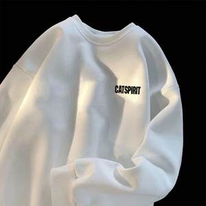 Sudadera con Capucha para Hombre, Invierno 2023, Informal, con Patrón de Letras Simple, Logotipo Personalizado, Impresión Digital, Felpa Gruesa, Poliéster/Algodón - Product Image 4