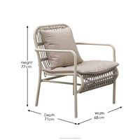 Chaise de salle à manger en rotin OSMEN Mermaid, imperméable, avec tressage en arêtes de poisson, pour usage extérieur, cour et jardin
