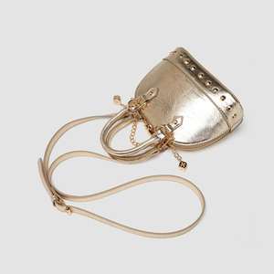 Bolso bandolera impermeable para mujer 2026, de piel sintética con cadena y textura metálica. - Product Image 2