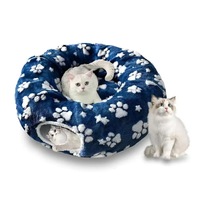 Tubes pour chats pour tunnels pliables pour chats, jouets durables pour lapins avec balles, lit froissé pour animaux de compagnie, lapins et chats