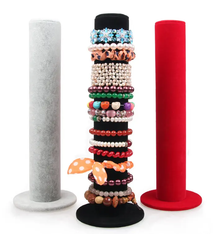 Jewelry Display Storage Stand Vertical Frame BVelvet Bracelet Rack Watch Jewelry Display Shelf