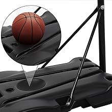Support de cerceau de basket-ball durable pliable et à hauteur réglable avec assemblage facile pour une utilisation en extérieur/intérieur - Product Image 3