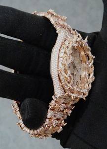 Luxury Miyota Mechanical VVS Moissanite Diamond Glass Analog <b>Watch</b> Stainless Steel Band <b>Arabic</b> <b>Numeral</b> Date Function HipHop 41mm - Product Image 2