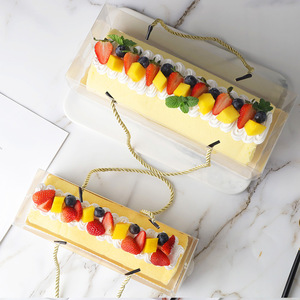 Custom Rectangular Portable Towel Cake Swiss Roll Cake Packaging Drawer Box Container