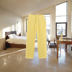 <b>Women</b> 2025 <b>Summer</b> Chic New Fashion High-waisted Flat Front Breathable 100% Polyester Straight Vintage Side Pockets <b>Trousers</b> - Product Image 3