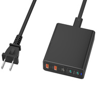 Vente d'usine - Chargeur rapide GaN 140W à 5 ports (3 Type-C + 2 USB-A) - Adaptateur d'alimentation portable pour smartphone et ordinateur portable avec certifications CE/FCC/UKCA/RoHS