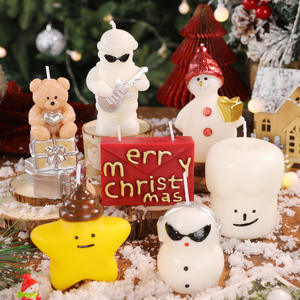 Bougie en <span class=keywords><strong>cire</strong></span> de soja mélangée peinte à la main, motif ours, <span class=keywords><strong>pour</strong></span> l'aromathérapie, ambiance hivernale, décorations, accessoires photo, fêtes de Noël - Product Image 2